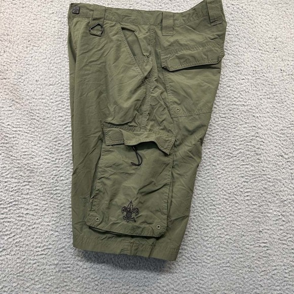 Boy Scouts Shorts Mens Chino Cargo Adult Size Small X 11.0 In Green BSOA - Picture 7 of 10